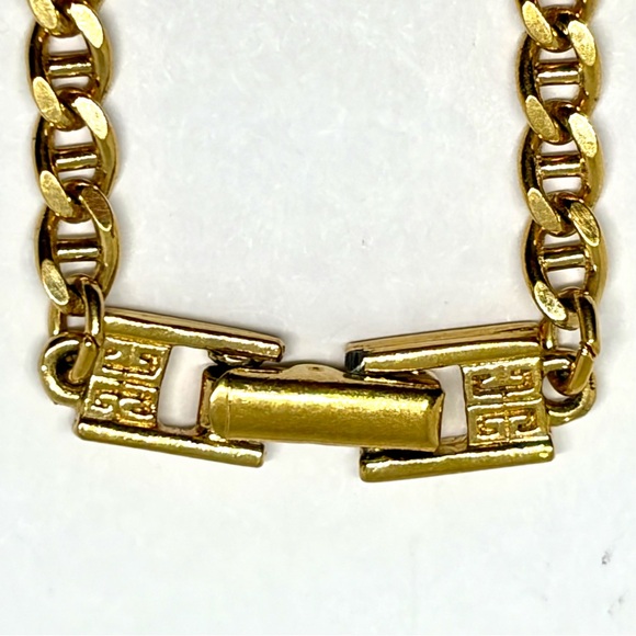 Vintage 90’s Gold Tone Givenchy Cuban Link Small Chain Necklace 9” - Picture 3 of 8